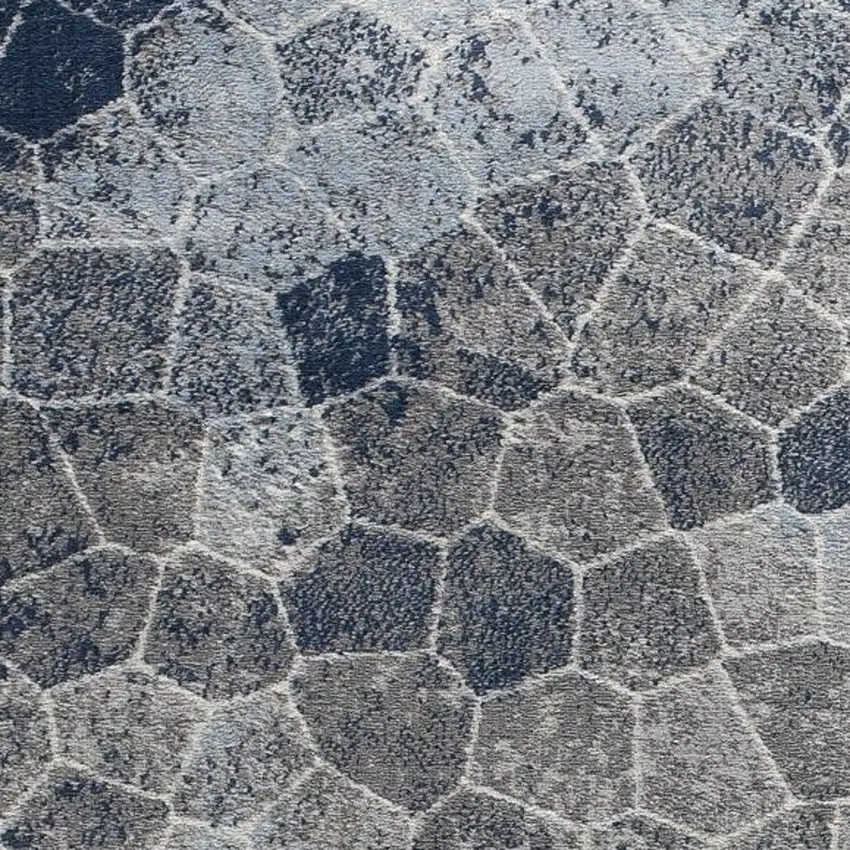 Navy Blue Cobblestone Pattern Area Rug Photo 3