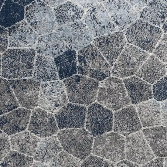 Navy Blue Cobblestone Pattern Area Rug Photo 3