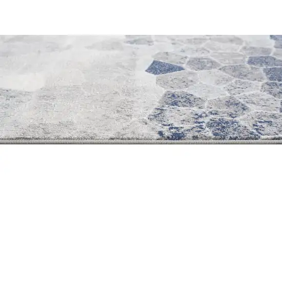 Navy Blue Cobblestone Pattern Area Rug Photo 3
