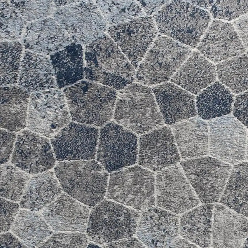 Navy Blue Cobblestone Pattern Area Rug Photo 3
