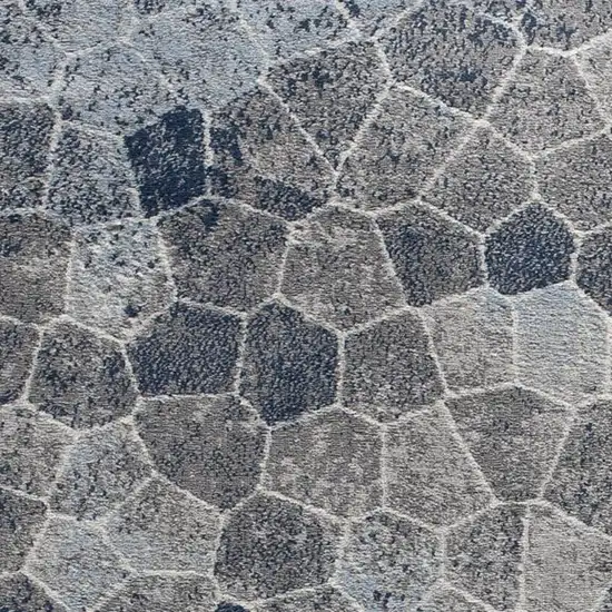 Navy Blue Cobblestone Pattern Area Rug Photo 3