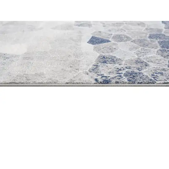 Navy Blue Cobblestone Pattern Area Rug Photo 4
