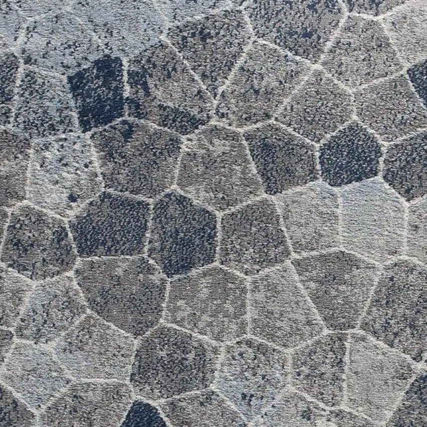 Navy Blue Cobblestone Pattern Area Rug Photo 3