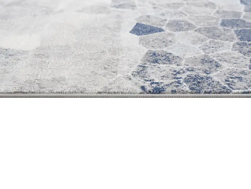 Navy Blue Cobblestone Pattern Area Rug Photo 3