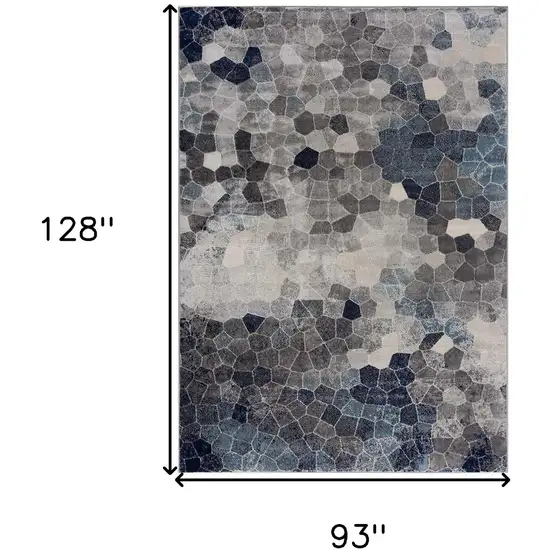 Navy Blue Cobblestone Pattern Area Rug Photo 7