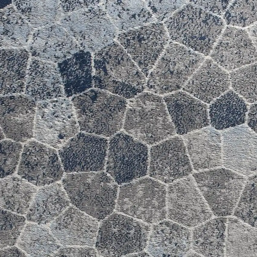 Navy Blue Cobblestone Pattern Area Rug Photo 4