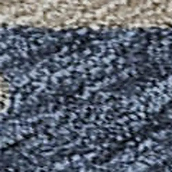 Navy Blue Copper And Gray Floral Washable Area Rug With UV Protection Photo 2