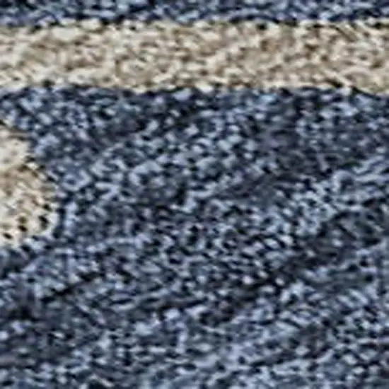 Navy Blue Copper And Gray Floral Washable Area Rug With UV Protection Photo 3