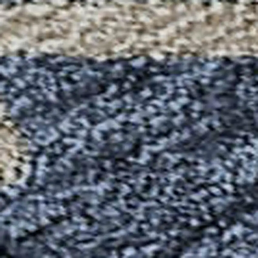 Navy Blue Copper And Gray Floral Washable Area Rug With UV Protection Photo 2