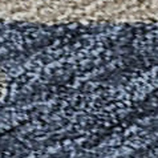 Navy Blue Copper And Gray Floral Washable Area Rug With UV Protection Photo 2