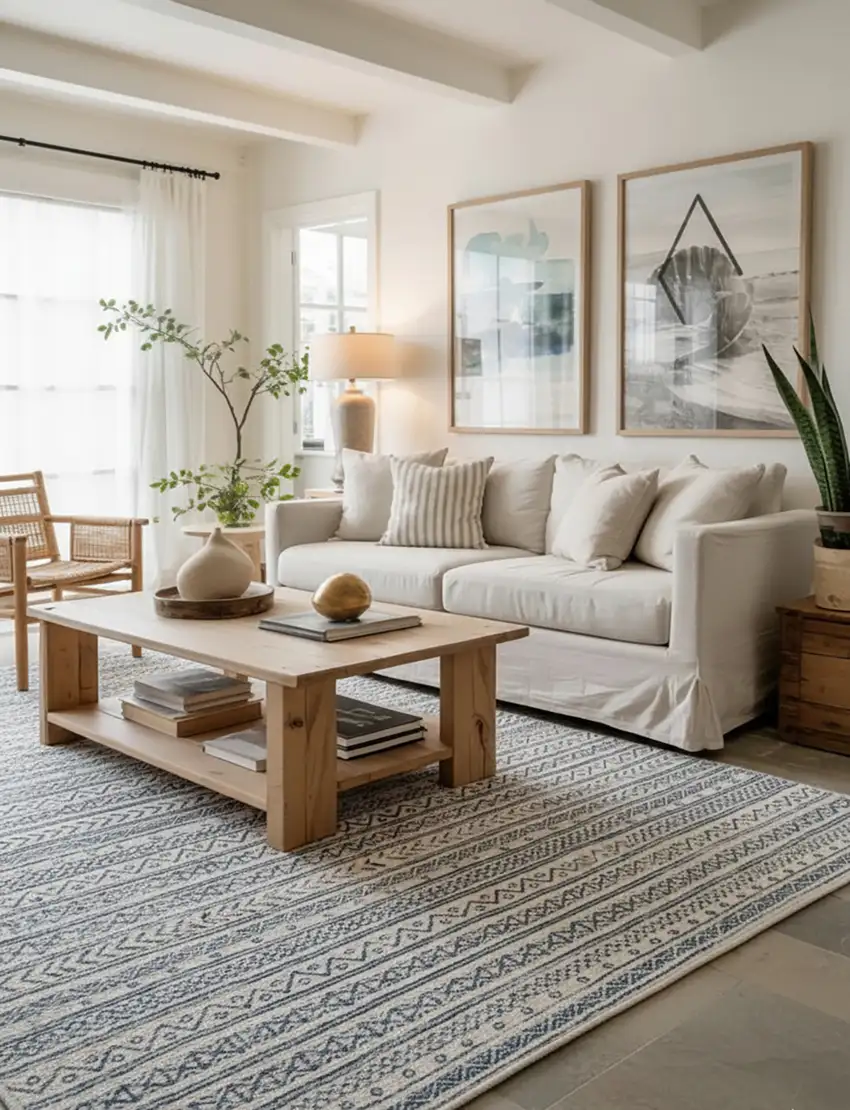 Navy Blue Decorative Stripes Area Rug Photo 9