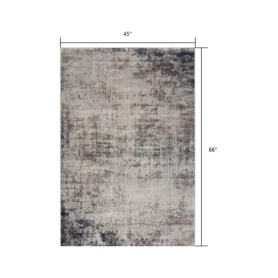 Navy Blue Distressed Striations Area Rug Photo 1