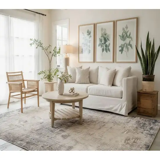 Navy Blue Distressed Striations Area Rug Photo 5