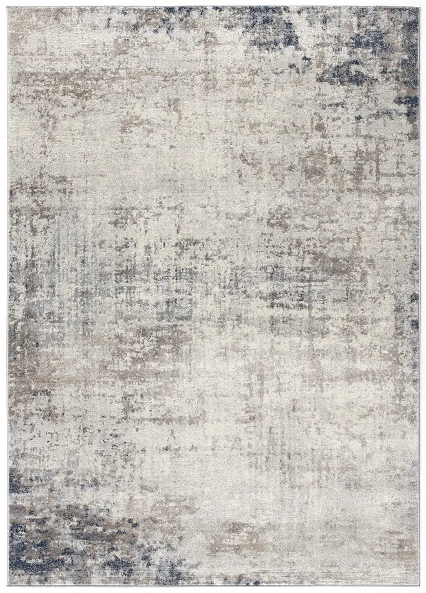 Navy Blue Distressed Striations Area Rug Photo 3
