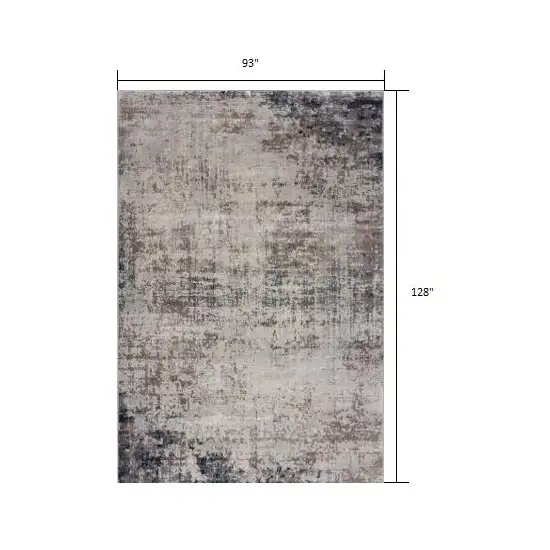 Navy Blue Distressed Striations Area Rug Photo 6