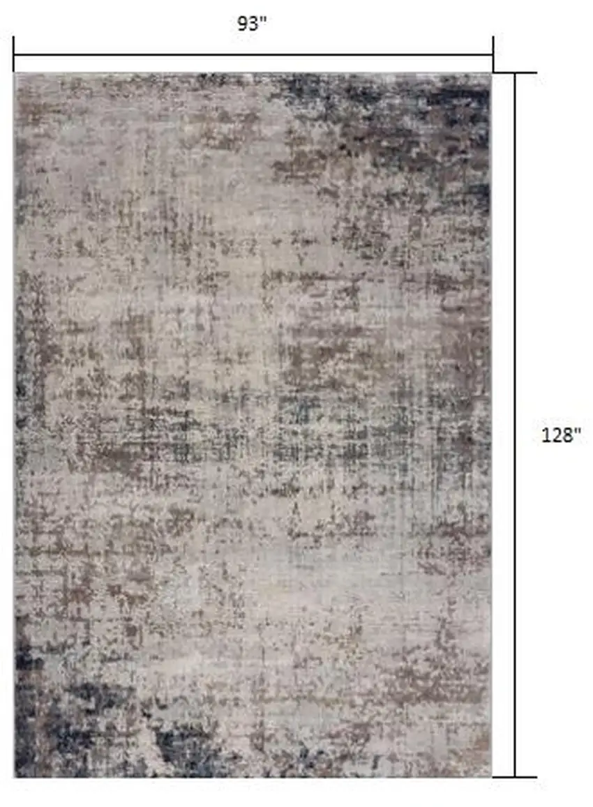 Navy Blue Distressed Striations Area Rug Photo 6