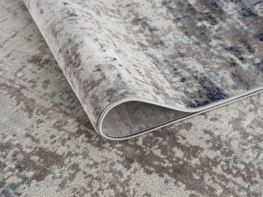 15' Blue And Ivory Abstract Runner Rug Photo 7