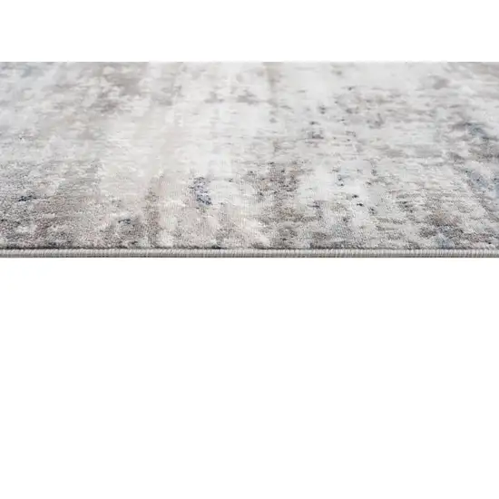 15' Blue And Ivory Abstract Runner Rug Photo 8