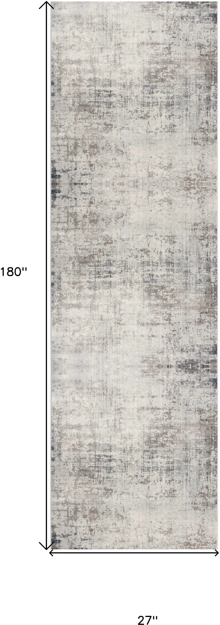 Navy Blue Distressed Striations Runner Rug Photo 4