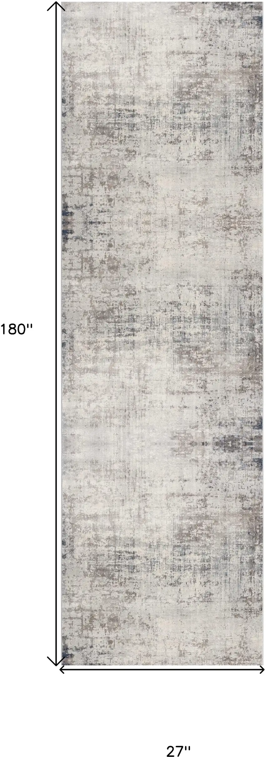 15' Blue And Ivory Abstract Runner Rug Photo 3