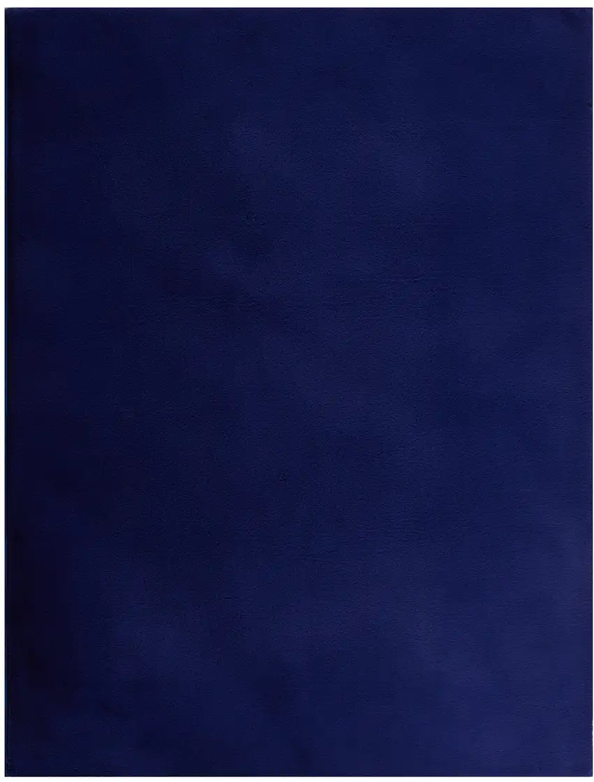 Navy Blue Faux Fur Shag Non Skid Area Rug Photo 2