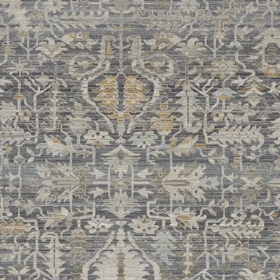 Navy Blue Floral Area Rug Photo 8