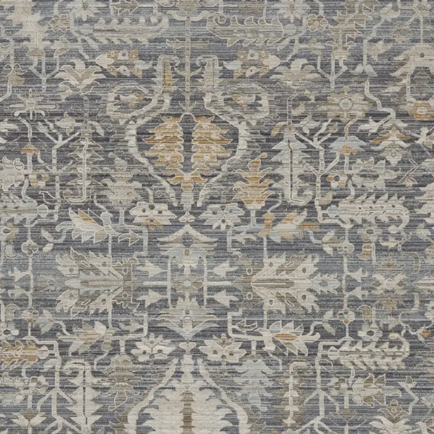 Navy Blue Floral Area Rug Photo 8