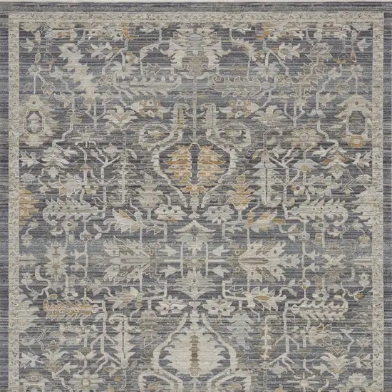 Navy Blue Floral Area Rug Photo 9