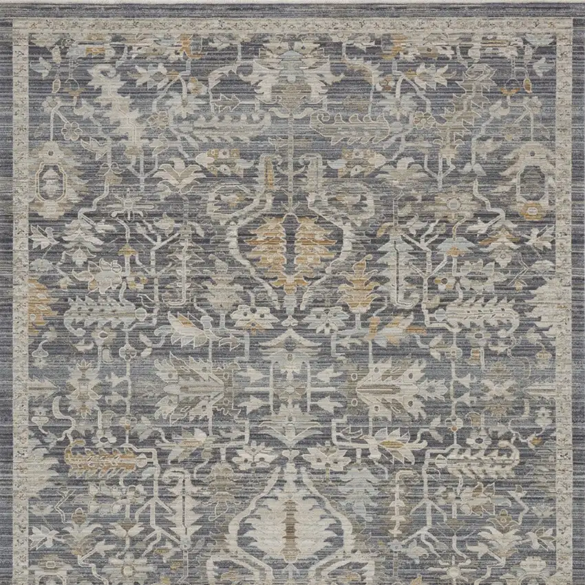 Navy Blue Floral Area Rug Photo 9