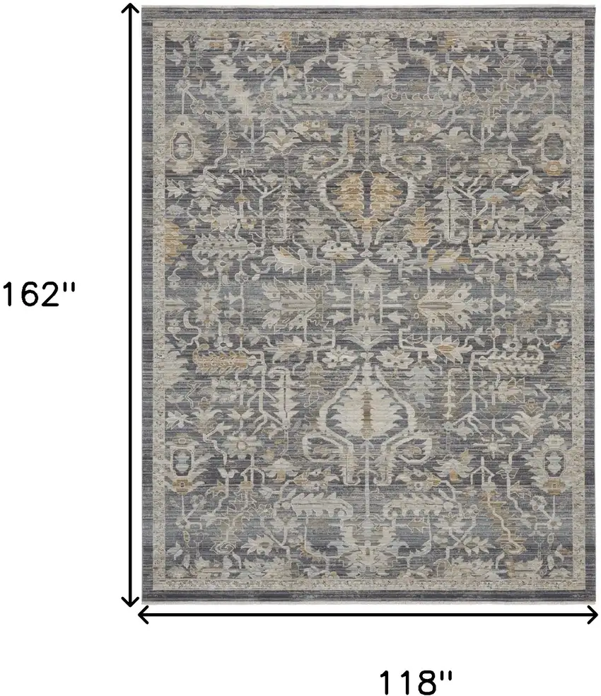 Navy Blue Floral Area Rug Photo 3
