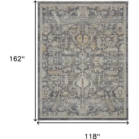 Navy Blue Floral Area Rug Photo 3
