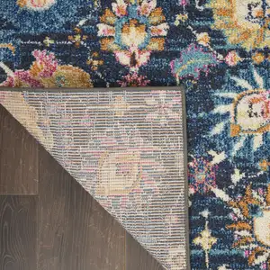 Photo of Navy Blue Floral Buds Area Rug