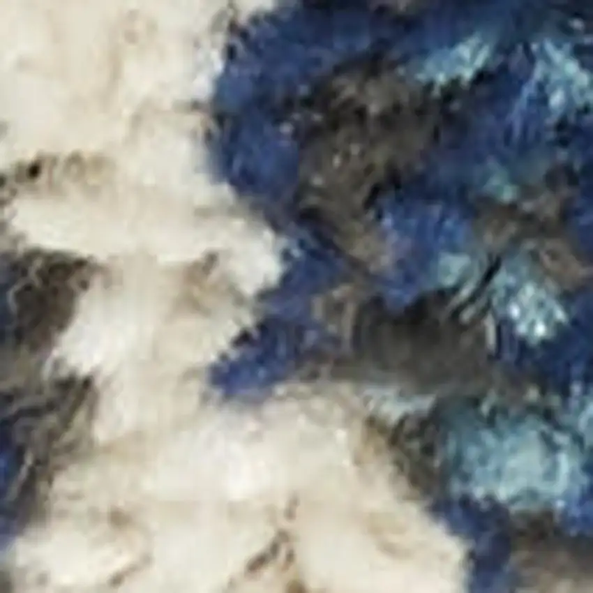 10' Navy Blue Yellow And Pink Floral Runner Rug Photo 1