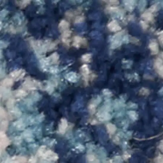 Navy Blue Floral Power Loom Area Rug Photo 3