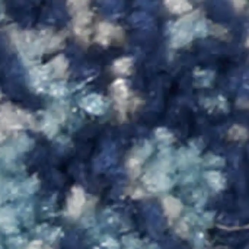 Navy Blue Floral Power Loom Area Rug Photo 2