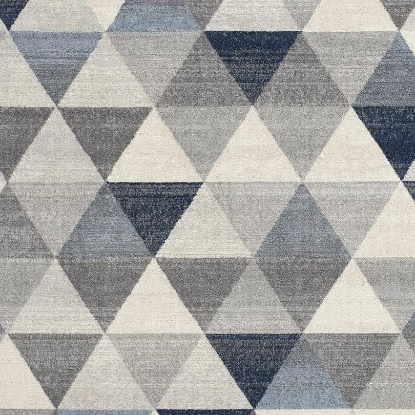 Navy Blue Geometric Diamond Area Rug Photo 5