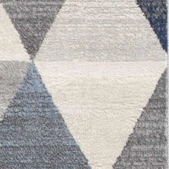 2' X 6' Navy Blue Geometric Diamond Area Rug Photo 2