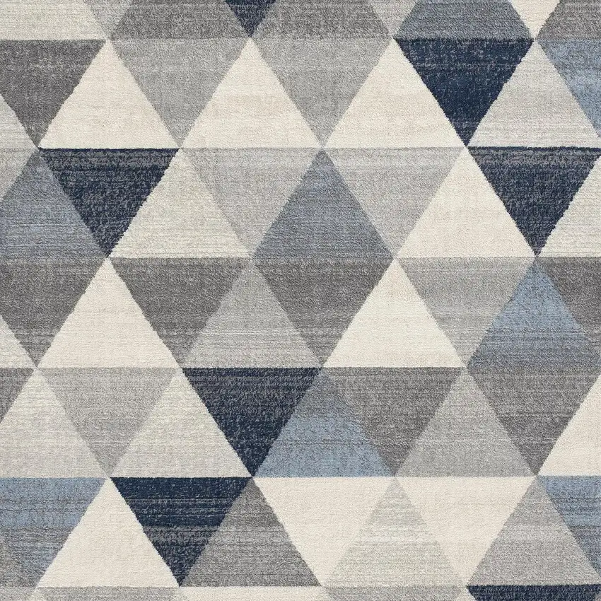 Navy Blue Geometric Diamond Area Rug Photo 3