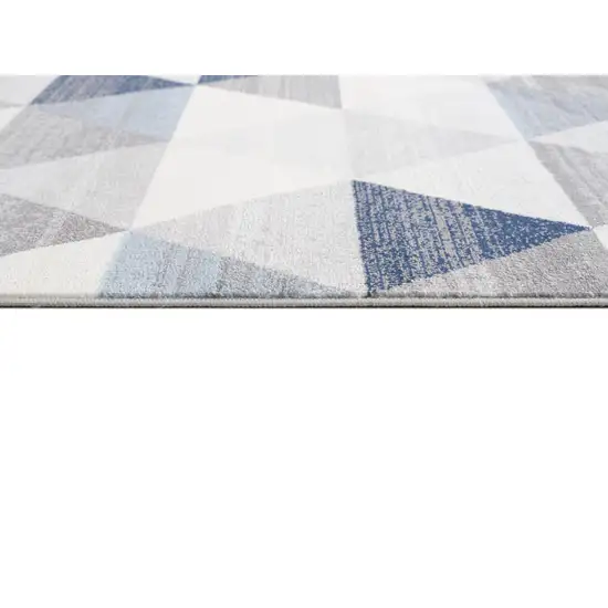 Navy Blue Geometric Diamond Area Rug Photo 5