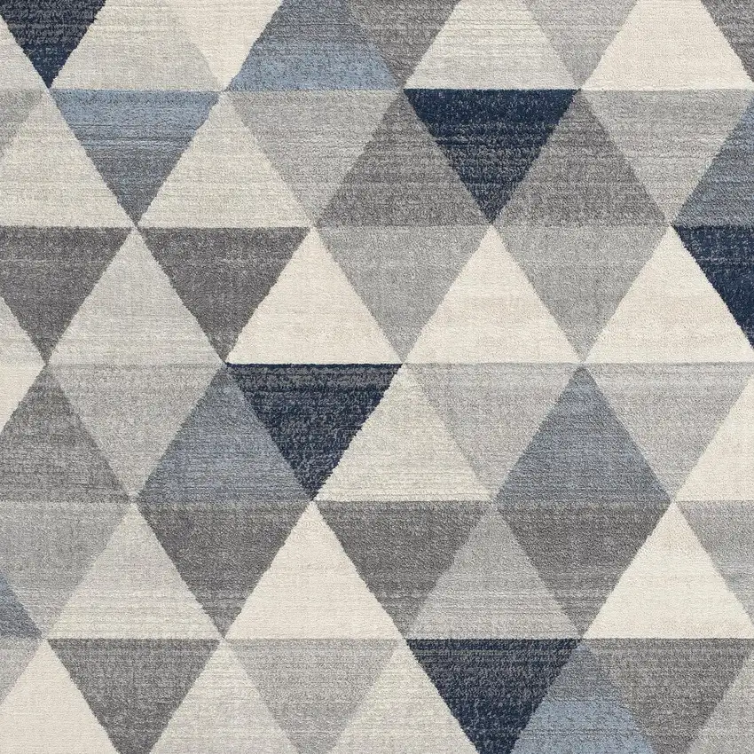Navy Blue Geometric Diamond Area Rug Photo 3