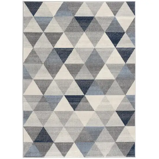 Navy Blue Geometric Diamond Area Rug Photo 1