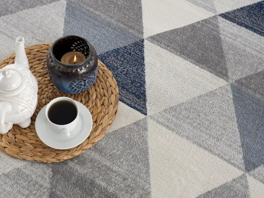 Navy Blue Geometric Diamond Area Rug Photo 5