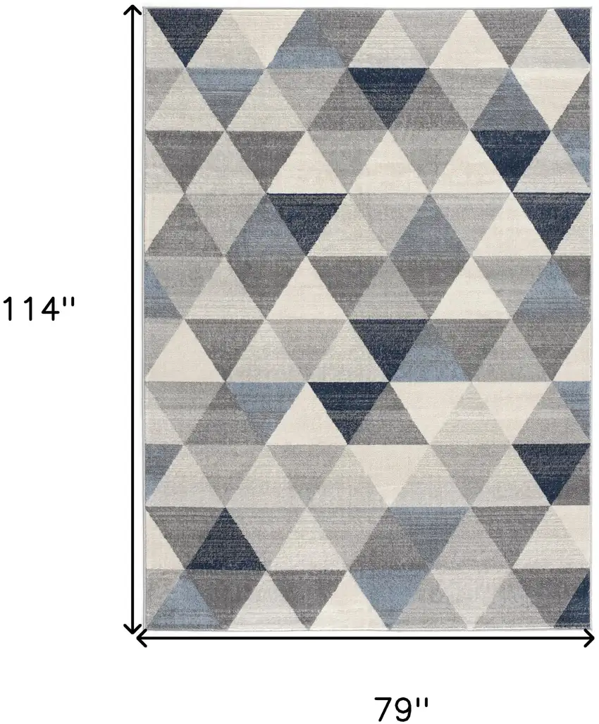 Navy Blue Geometric Diamond Area Rug Photo 3