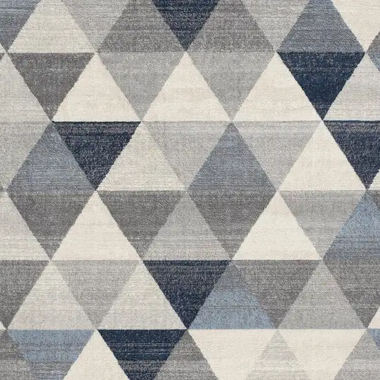 Navy Blue Geometric Diamond Area Rug Photo 3