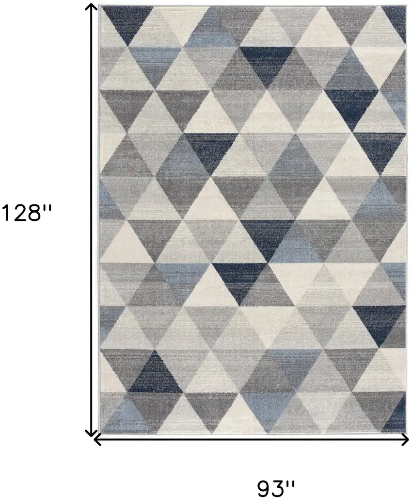Navy Blue Geometric Diamond Area Rug Photo 3