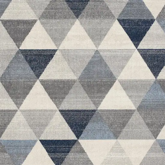 Navy Blue Geometric Diamond Area Rug Photo 3