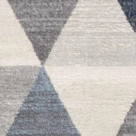 2' X 10' Navy Blue Geometric Diamond Runner Rug Photo 3