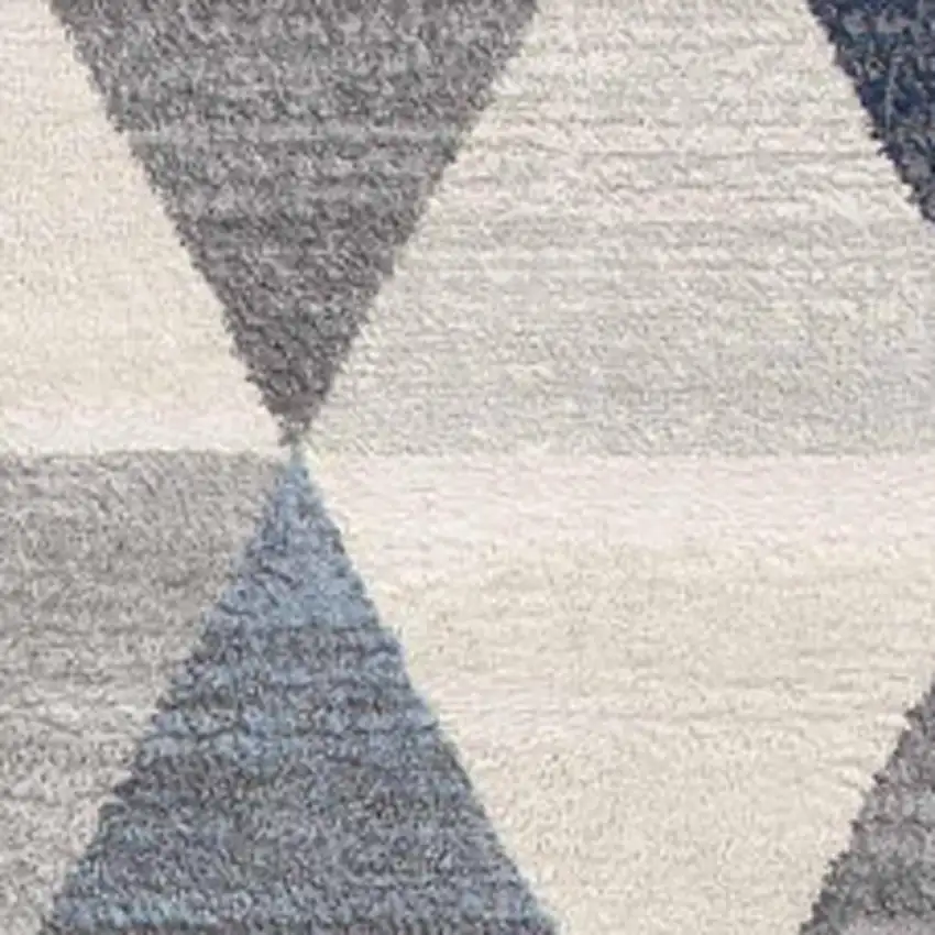 2' X 10' Navy Blue Geometric Diamond Runner Rug Photo 3