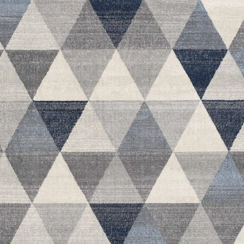 2' X 15' Navy Blue Geometric Diamond Runner Rug Photo 3