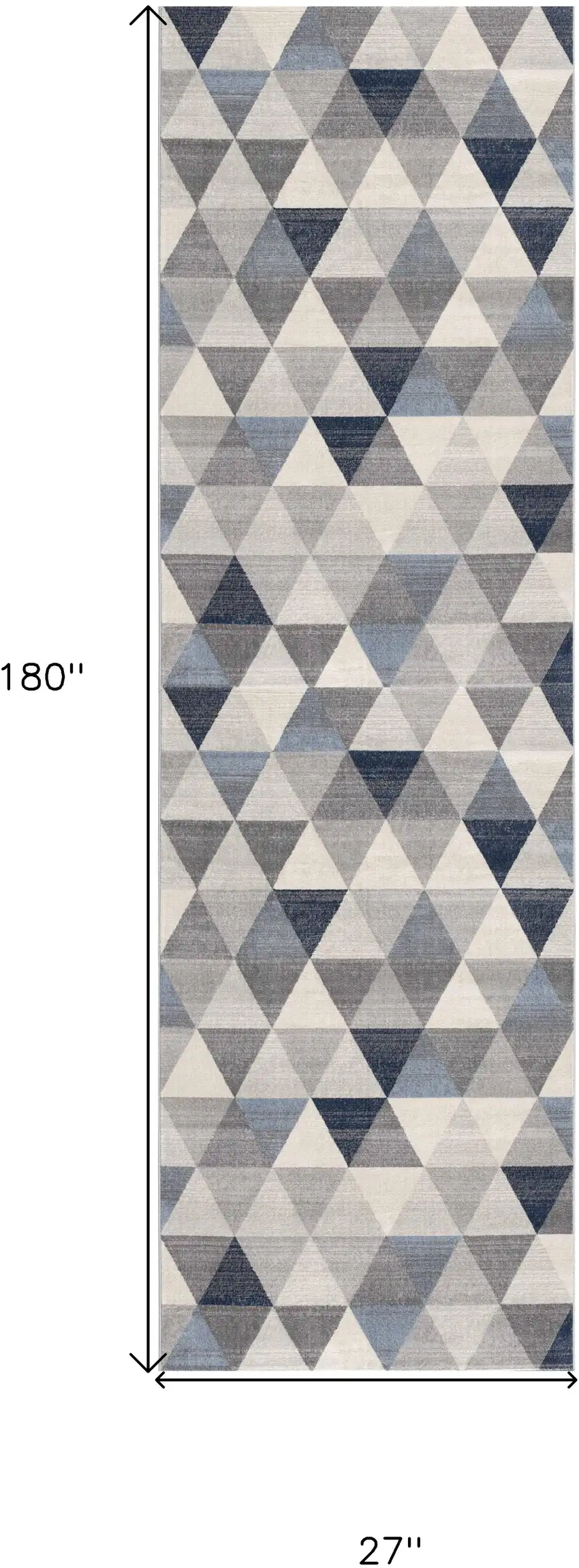 2' X 15' Navy Blue Geometric Diamond Runner Rug Photo 3